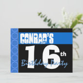 16歳の誕生日パーティー 現代の明るい青い星 2B2A 招待状 (スタンド正面)