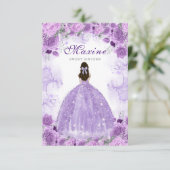 16歳の誕生日パープル招待状カード エンクロージャーカード (スタンド正面)