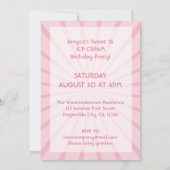 16歳の誕生日ピンクアイスリームパーティー 招待状 (裏面)