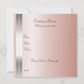 16歳の誕生日ピンクパーティー招待状 招待状 (裏面)