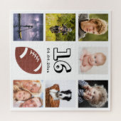 16歳の誕生日フォトコラージュ少年ホワイト ジグソーパズル (横)