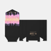 16歳の誕生日ブラックレインボーグリッターピンク感謝していクユー フェイバーボックス (折り畳みなし)