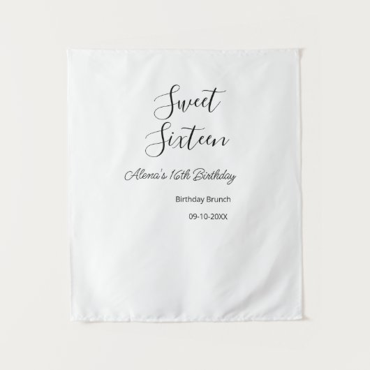 16歳の誕生日ブランチ　16歳の誕生日名 タペストリー (正面)