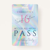 16歳の誕生日ホログラフィックVIPアクセス招待ID バッジ (裏面)