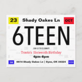 16歳の誕生日免許証風誕生日 ポストカード (正面)