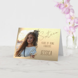 16歳の誕生日写真カード カード
