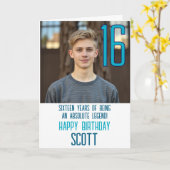 16歳の誕生日写真バースデーカード カード (黄色い花)