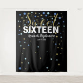 16歳の誕生日写真ブースのバックドロップバナー タペストリー (正面)