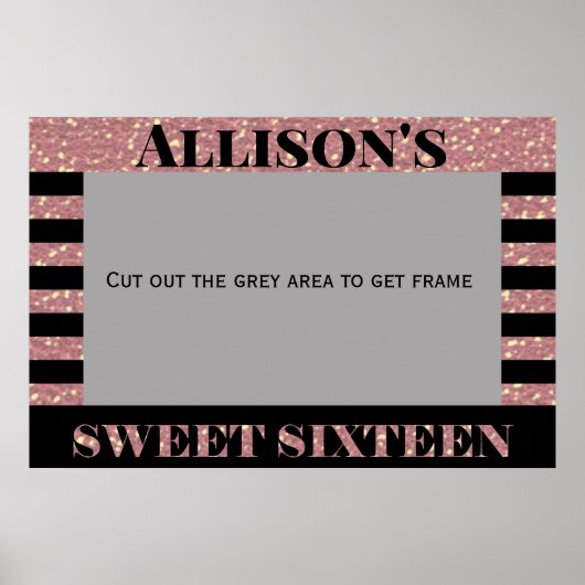16歳の誕生日写真ブースフレーム ポスター (正面)