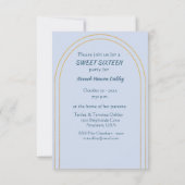 16歳の誕生日娘の招待状金髪ブロンド 招待状 (裏面)