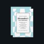 16歳の誕生日招待状レトロブルー 招待状<br><div class="desc">16歳の誕生日招待状市松模様にレトロブルーヴィンテージ</div>