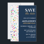 16歳の誕生日招待状日付紙吹雪を保存 招待状<br><div class="desc">16歳の誕生日招待状日付の紙吹雪モダンカラフル</div>