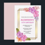 16歳の誕生日招待状熱帯パーティー 招待状<br><div class="desc">16歳の誕生日招待状熱帯パーティーピンク</div>