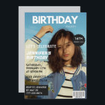 16歳の誕生日招待状雑誌の表紙 招待状<br><div class="desc">彼女の雑誌のための15歳の誕生日招待状カバースパークリシック</div>