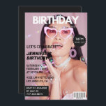 16歳の誕生日招待状雑誌の表紙 招待状<br><div class="desc">彼女の雑誌のための16歳の誕生日招待状カバーグリッタースパークリシック</div>