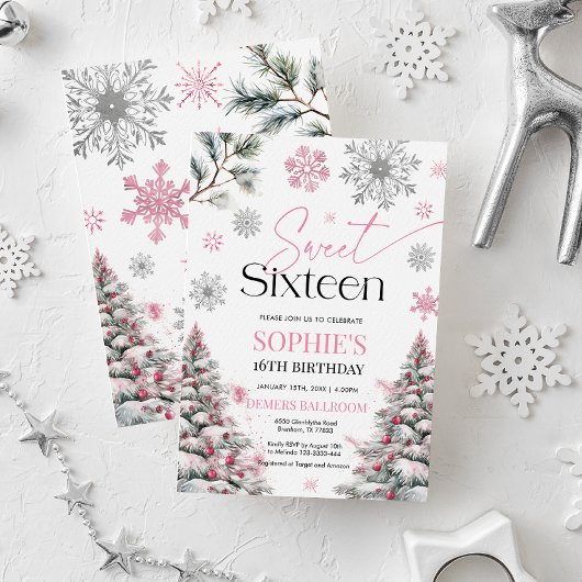 16歳の誕生日招待状 ウィンピンク 招待状