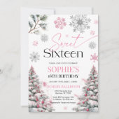16歳の誕生日招待状 ウィンピンク 招待状 (正面)