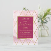 16歳の誕生日招待状 ゴールド ガーリー スイートシックスティーン 招待状 (スタンド正面)