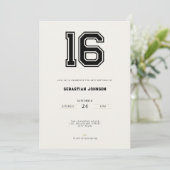 16歳の誕生日招待状 - ミニマルスポーツスタイル 招待状 (スタンド正面)