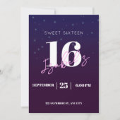 16歳の誕生日招待状 女子 デジタルSweet Sixteen 招待状 (正面)