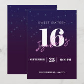 16歳の誕生日招待状 女子 デジタルSweet Sixteen 招待状 (正面/裏面)