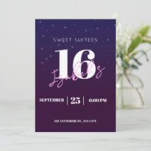 16歳の誕生日招待状 女子 デジタルSweet Sixteen