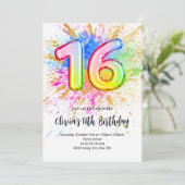 16歳の誕生日招待状 招待状 (スタンド正面)