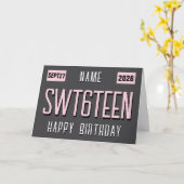 16歳の誕生日記念ナンバープレート カード (黄色い花)