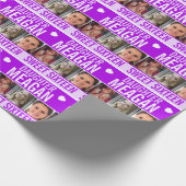 16歳の誕生日3枚の写真紫の娘 ラッピングペーパー (角)