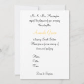 16歳の誕生日、おしゃれな輝き、ゴールド、ホワイト、カスタム 招待状 (裏面)