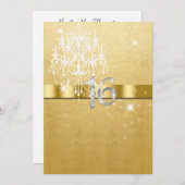 16歳の誕生日、おしゃれな輝き、ゴールド、ホワイト、カスタム 招待状 (正面/裏面)