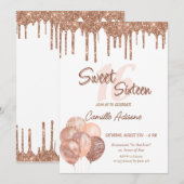 16歳の誕生日 おしゃれな16歳の誕生日 招待状 (正面/裏面)