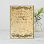 16歳の誕生日 お茶の染みたヴィンテージ セレブレーション インビ 招待状 (スタンド正面)