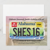 16歳の誕生日 アラバマ州免許証 招待状 (正面/裏面)