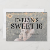 16歳の誕生日 エレガントな5枚写真招待状 招待状 (正面)