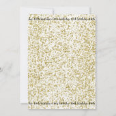 16歳の誕生日, グリッター アイボリー, チケット, ブラックゴールド 招待状 (裏面)