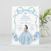 16歳の誕生日　シルバーとベイビーブルー 招待状 (スタンド正面)