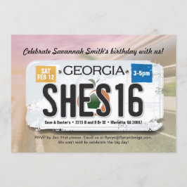 16歳の誕生日　ジョージア州免許証招待状 招待状