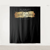 16歳の誕生日 スイート16 写真撮影用 背景 ゴールド タペストリー (正面)