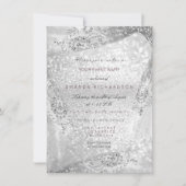 16歳の誕生日 ドレス ピンク グレー ダイヤモンド スパーク 招待状 (正面)