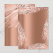 16歳の誕生日 ドレス ローズ カッパー ダイヤモンドスパーク 招待状 (正面/裏面)