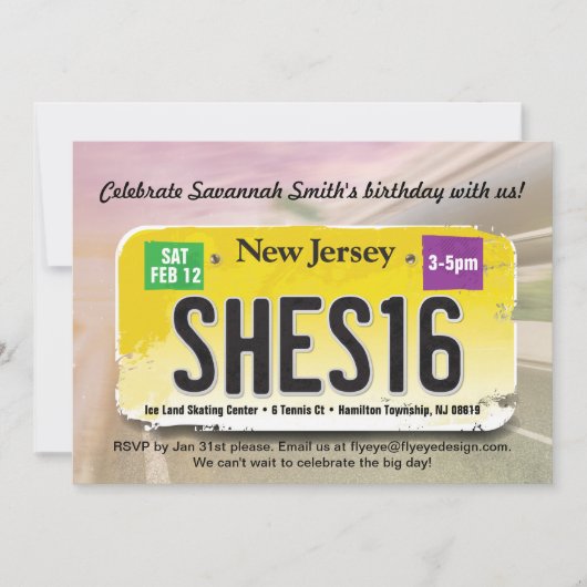 16歳の誕生日 ニュージェルシィ 免許証 招待状 (正面)