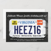 16歳の誕生日 バージーニア免許招待 招待状 (正面/裏面)