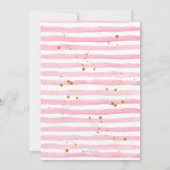 16歳の誕生日 ピンクストライプ パーティー招待状 招待状 (裏面)