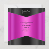 16歳の誕生日 ピンク ブラック シルバー ティアラ 招待状 (裏面)