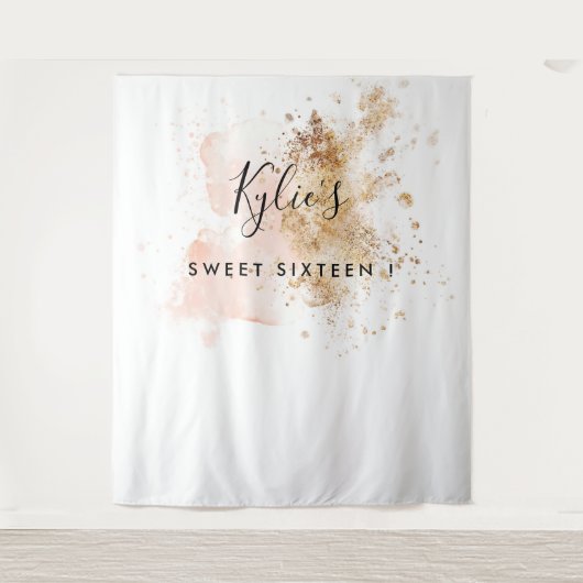 16歳の誕生日 フォトブース 背景 タペストリー (正面)
