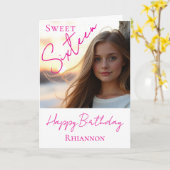 16歳の誕生日 フォト バースデー カード (黄色い花)