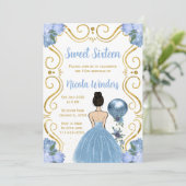 16歳の誕生日 プリンセス イラスト 招待状 (スタンド正面)