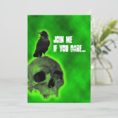 16歳の誕生日 ラヴェンとドクロ ゴシック 誕生日パーティー招待状 招待状 (スタンド正面)