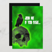 16歳の誕生日 ラヴェンとドクロ ゴシック 誕生日パーティー招待状 招待状 (正面/裏面)